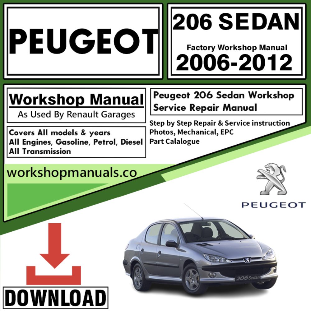 Peugeot 206 Sedan Workshop Repair Manual Download 2006-2012