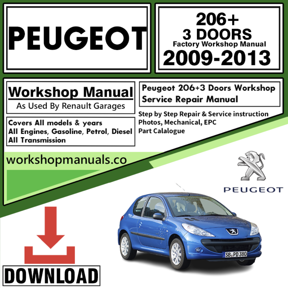 Peugeot 206 3 Doors Workshop Repair Manual Download 2009-2013
