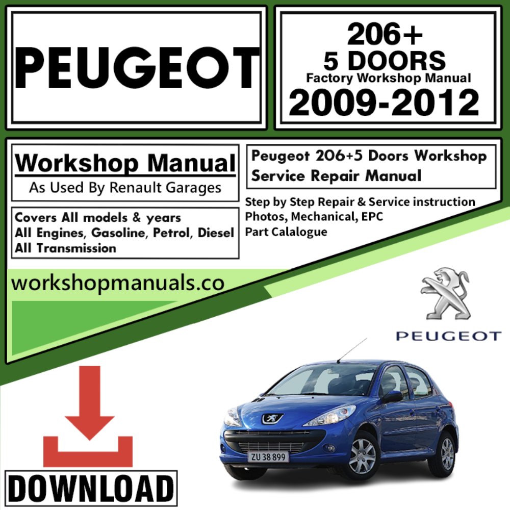 Peugeot 206 5 Doors Workshop Repair Manual Download 2009-2012