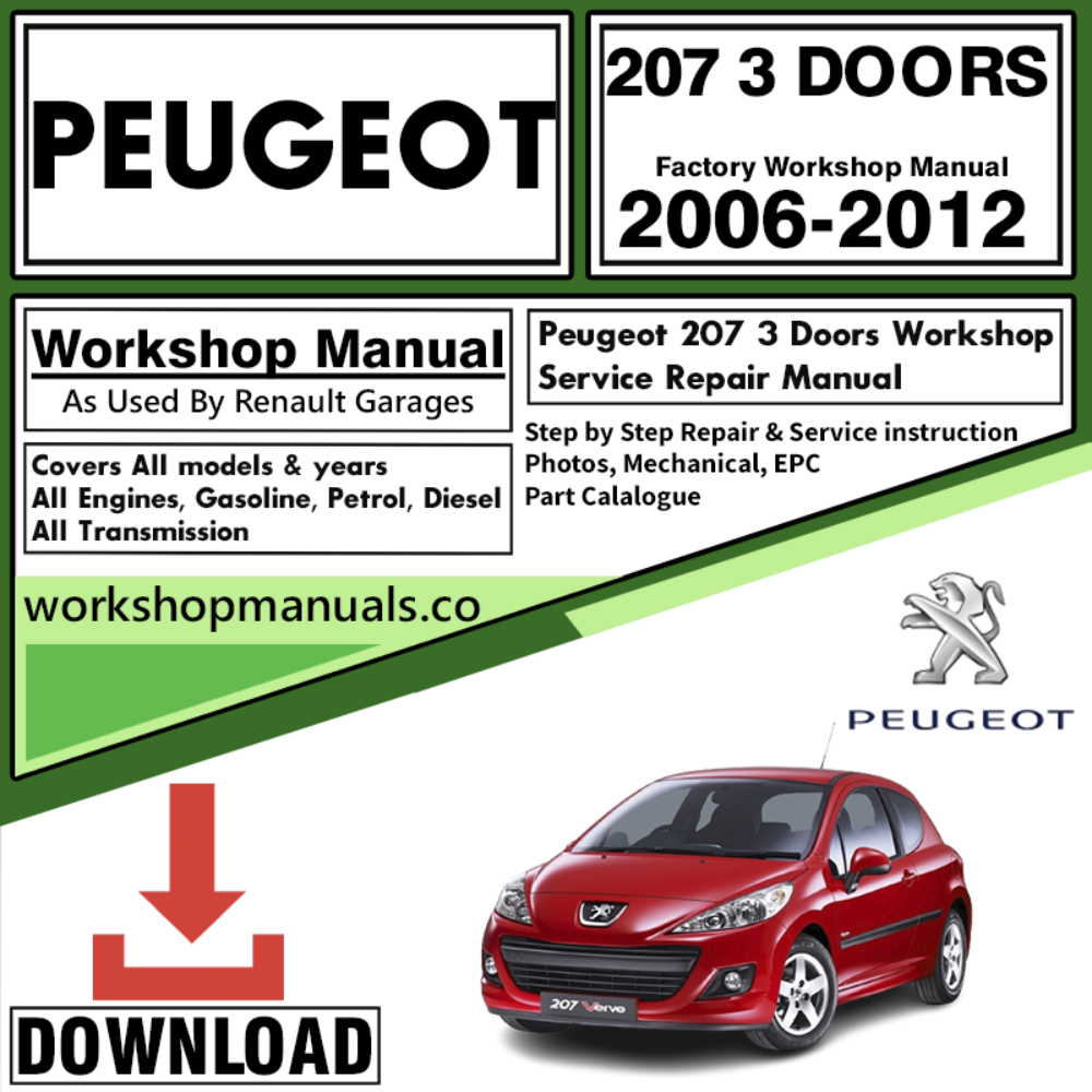 Peugeot 207 3 Doors Workshop Repair Manual Download 2006-2012