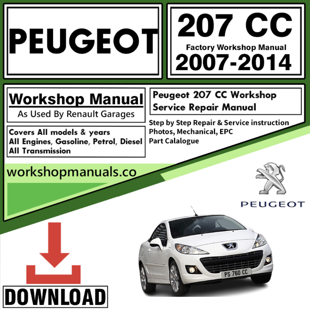 Peugeot 207 CC Workshop Repair Manual Download 2007-2014