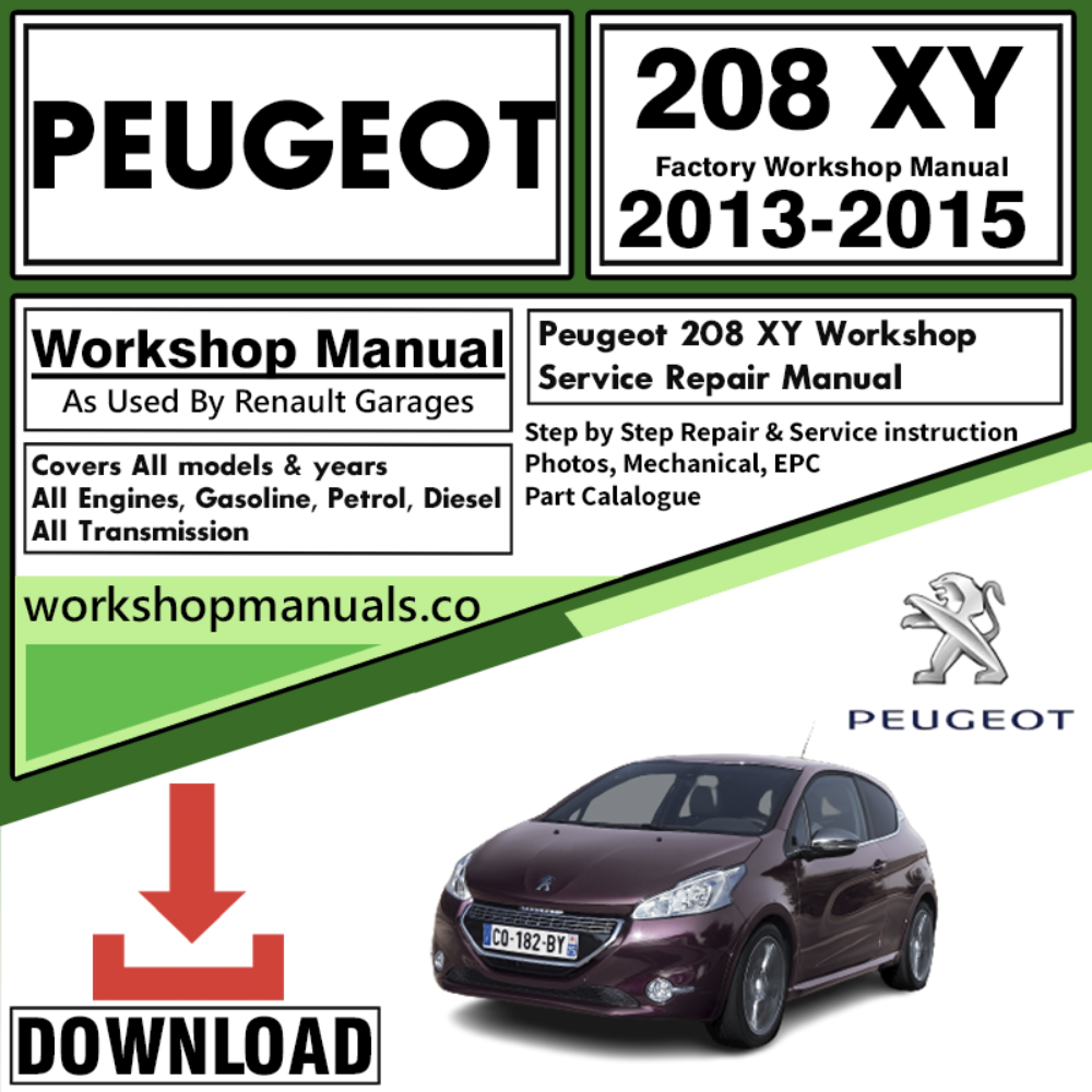 Peugeot 208 XY Workshop Repair Manual Download 2013-2015