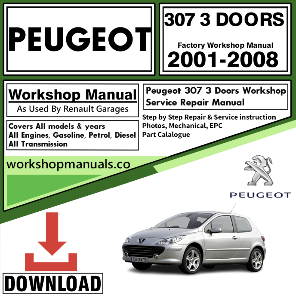 Peugeot 307 3 Doors Workshop Repair Manual Download 2001-2008