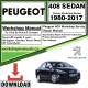 Peugeot 408 Sedan Workshop Repair Manual Download 1980-2017