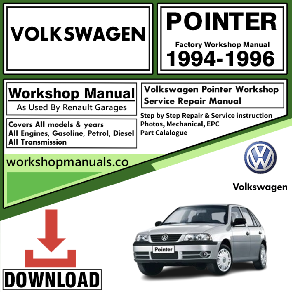 VW Volkswagon Pointer Workshop Repair Manual Download 1994-1996