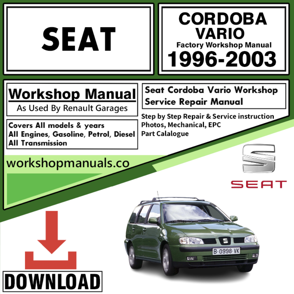 Seat Cordoba Vario Workshop Repair Manual Download 1996-2003