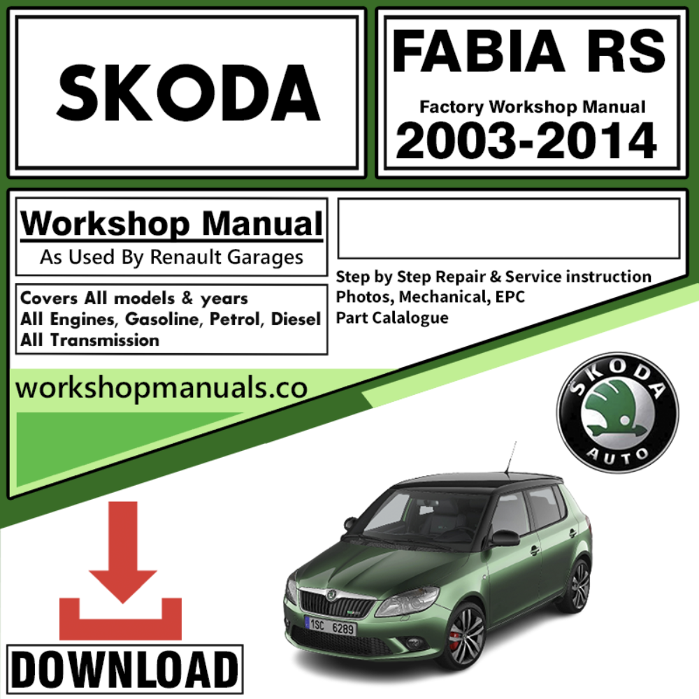 Skoda Fabia RS Workshop Repair Manual Download 2003-2014
