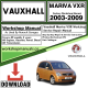Vauxhall Mariva VXR Workshop Repair Manual Download 2003-2009