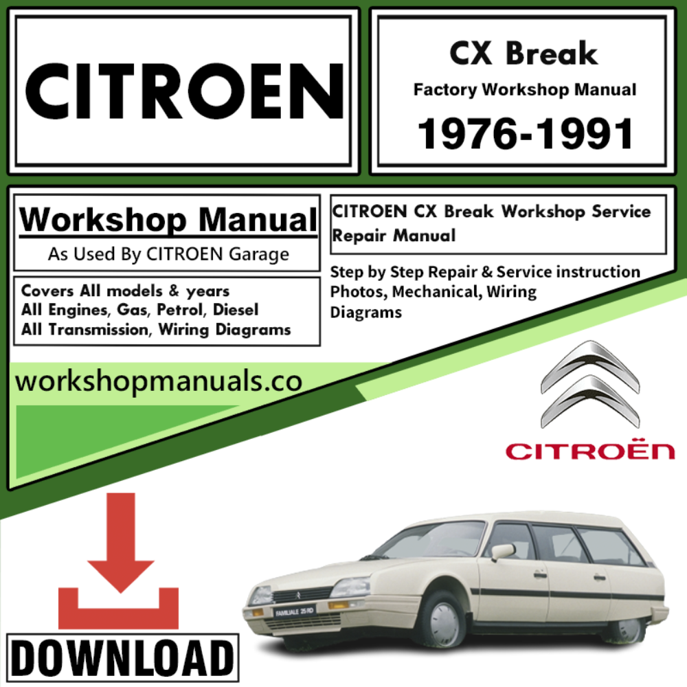 Citroen CX Break Workshop Repair Manual Download 1976-1991