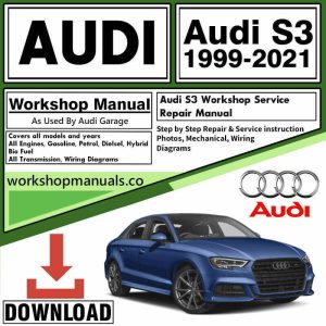 Audi workshop repair manual cover showing vehicle maintenance guide