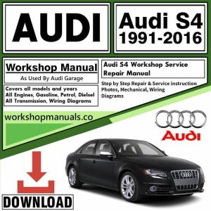 Audi workshop repair manual cover showing automotive service manual