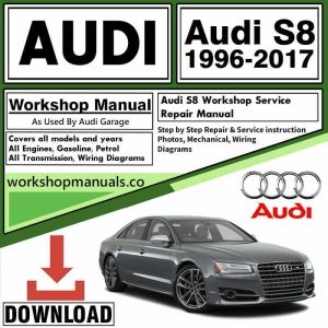 Audi workshop repair manual cover showing dealer-level service information