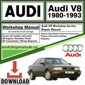 Audi workshop repair manual cover showing factory technical documentation