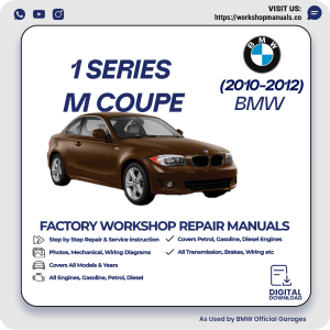 BMW 1 Series M Coupe Workshop Repair Manual 2010-2012 PDF Download