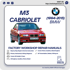 BMW M3 Cabriolet Workshop Repair Manual 1994-2013 PDF Download