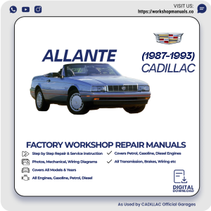 Cadillac Allante Workshop Manual 1987-1993 PDF Download