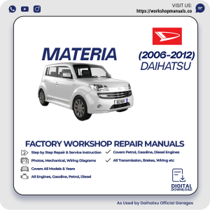 Daihatsu Materia Workshop Manual 2006-2012 PDF Download