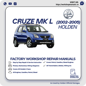 Holden Cruze MK I Workshop Repair Manual 2002-2005 PDF Download