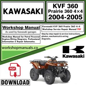 Kawasaki KVF 360 Prairie 4x4 Workshop Manual 2004-2005 PDF Download