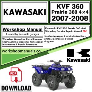 Kawasaki KVF 360 Prairie 4x4 Workshop Manual 2007-2008 PDF Download