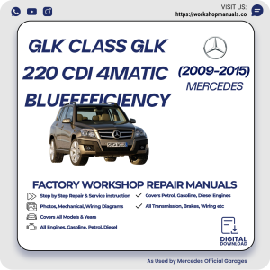 Mercedes GLK-Class GLK220 CDI 4MATIC BlueEFFICIENCY Workshop Manual 2009-2015 PDF Download