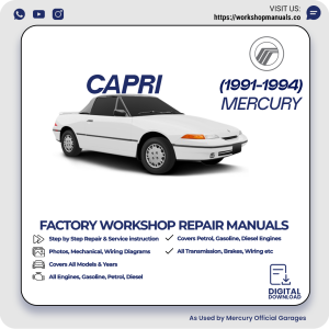 Mercury Capri Workshop Manual 1991-1994 PDF Download