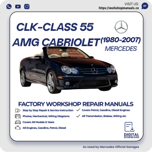Mercedes CLK-Class 55 AMG Cabriolet Workshop Repair Manual 1980-2007 PDF Download
