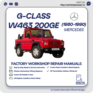 Mercedes G-Class W463 200GE Workshop Repair Manual 1980-1990 PDF Download