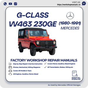 Mercedes G-Class W463 230GE Workshop Repair Manual 1980-1991 PDF Download