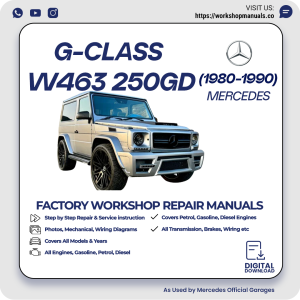 Mercedes G-Class W463 250GD Workshop Repair Manual 1980-1990 PDF Download