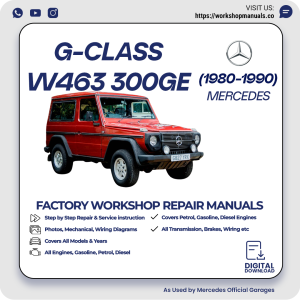 Mercedes G-Class W463 300GD Workshop Repair Manual 1980-1990 PDF Download