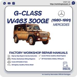 Mercedes G-Class W463 300GE Workshop Repair Manual 1980-1991 PDF Download