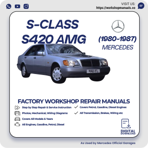 Mercedes S-Class S420 AMG Workshop Repair Manual 1980-1987 PDF Download
