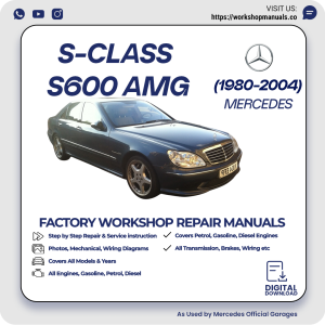 Mercedes S-Class S600 AMG Workshop Repair Manual 1980-2004 PDF Download