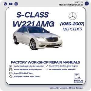 Mercedes S-Class W221 AMG Workshop Repair Manual 1980-2007 PDF Download