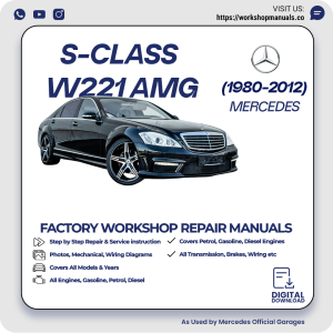 Mercedes S-Class W221 AMG Workshop Repair Manual 1980-2012 PDF Download