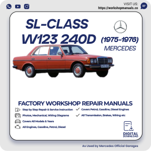 Mercedes W123 240D Workshop Repair Manual 1975-1976 PDF Download