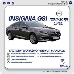 Opel Insignia GSI Workshop Repair Manual 2017-2018 PDF Download