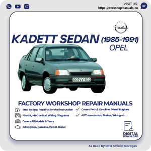 Opel Kadett Sedan Workshop Repair Manual 1985-1991 PDF Download
