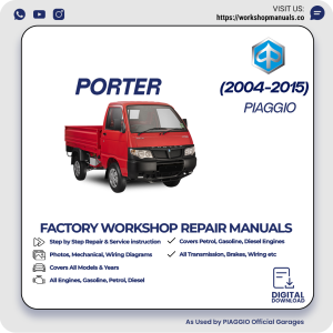 Piaggio Porter Workshop Manual 1999-2010 PDF Download