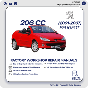 Peugeot 206 CC Workshop Repair Manual 2001-2007 PDF Download