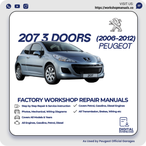 Peugeot 207 3 Doors Workshop Repair Manual 2006-2012 PDF Download