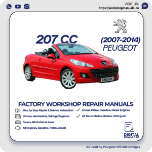 Peugeot 207 CC Workshop Repair Manual 2007-2014 PDF Download