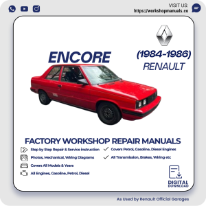 Renault Encore Workshop Repair Manual 1984-1986 PDF Download