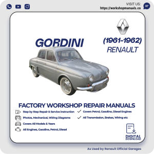 Renault Gordini Workshop Repair Manual 1961-1962 PDF Download
